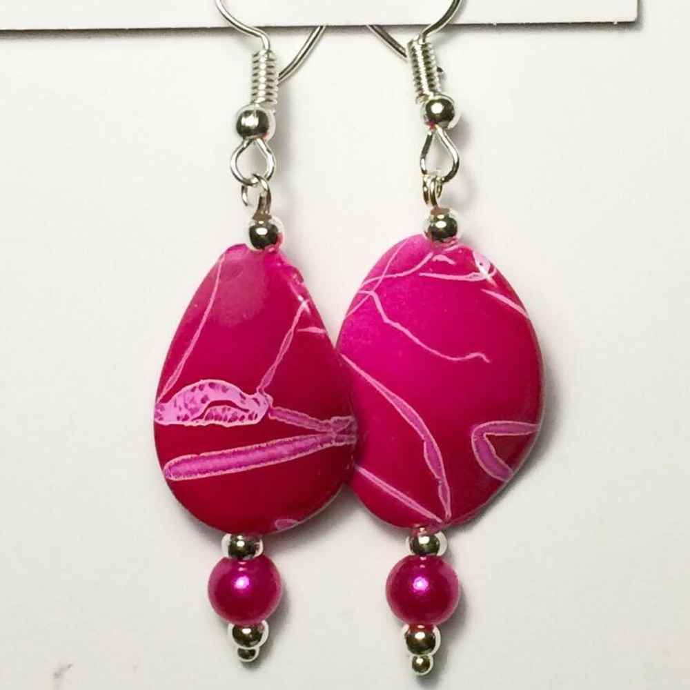 Pink Swirls Acrylic Earrings